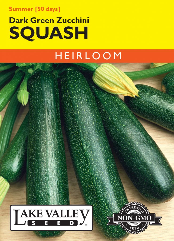 Squash (Summer) Zucchini Dark Green Item 1928 Lake Valley Seed