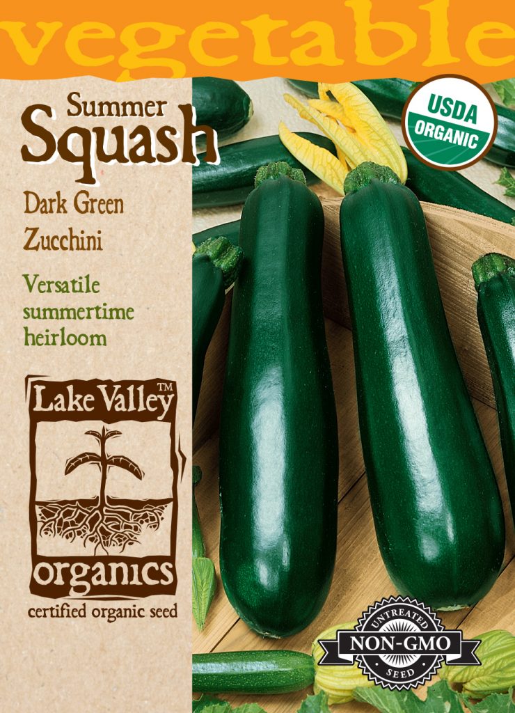 Squash (Summer) Zucchini Dark Green Item 4063 Lake Valley Seed